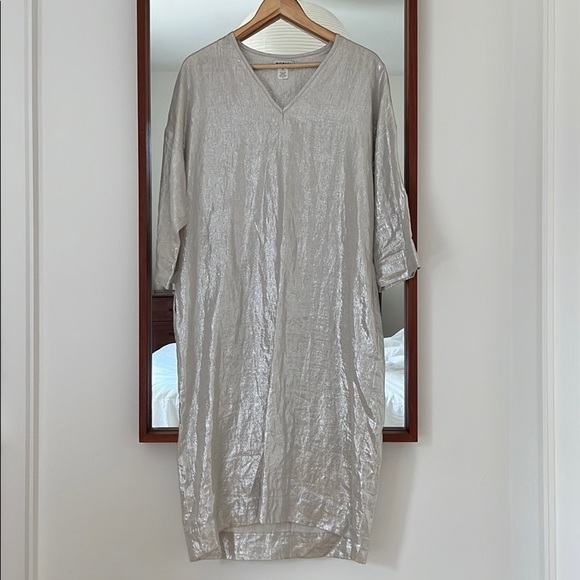 Horses Atelier Smoking Dress in Italian Metallic Linen size 1 - Picture 12 of 13